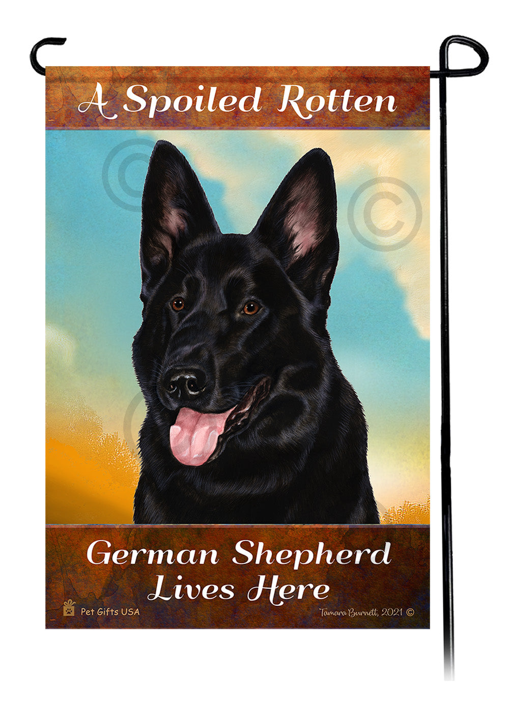 A Spoiled Rotten German Shepherd Black Lives Here - Garden Flag