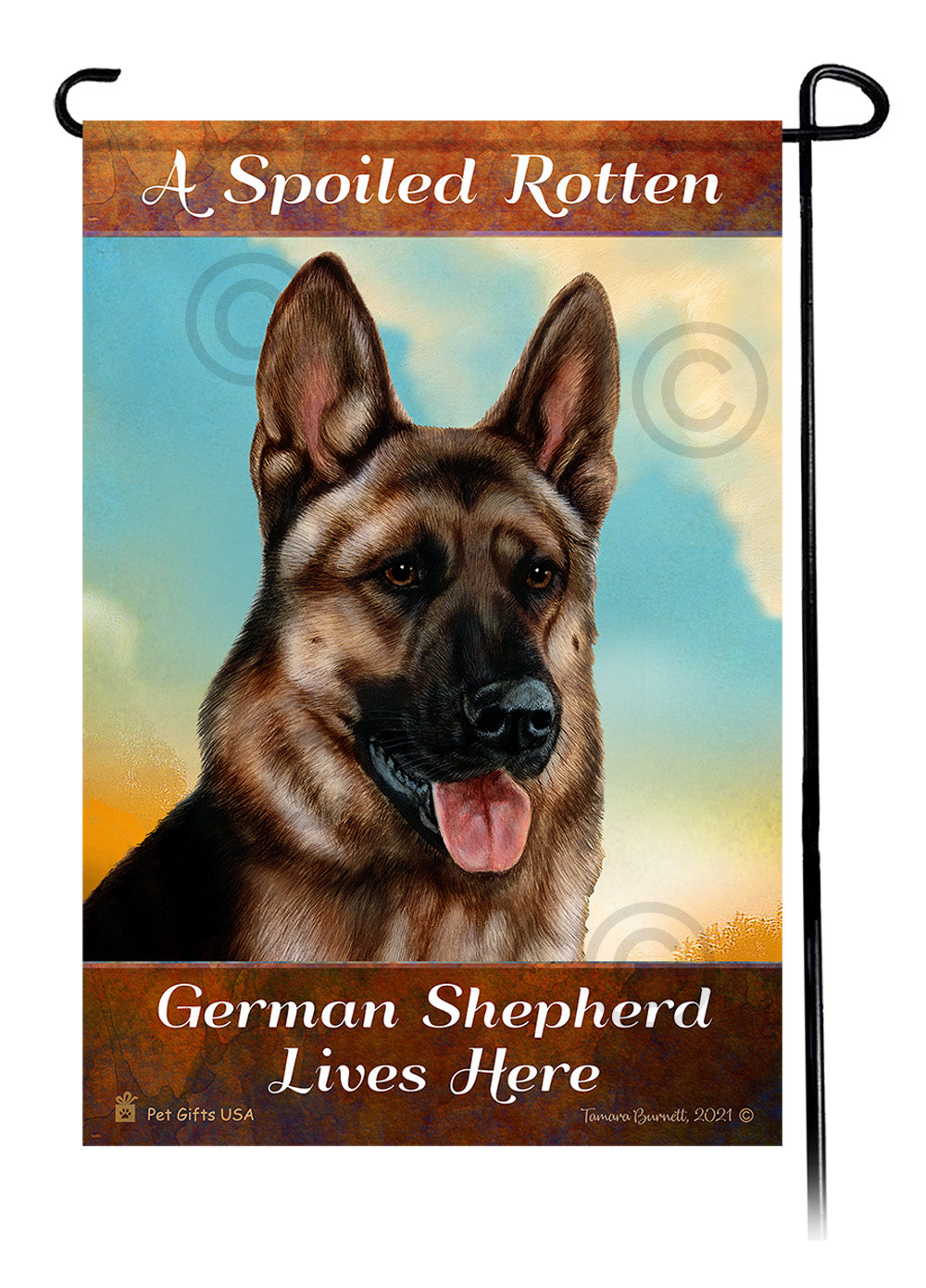 A Spoiled Rotten German Shepherd Fawn Sable Lives Here - Garden Flag