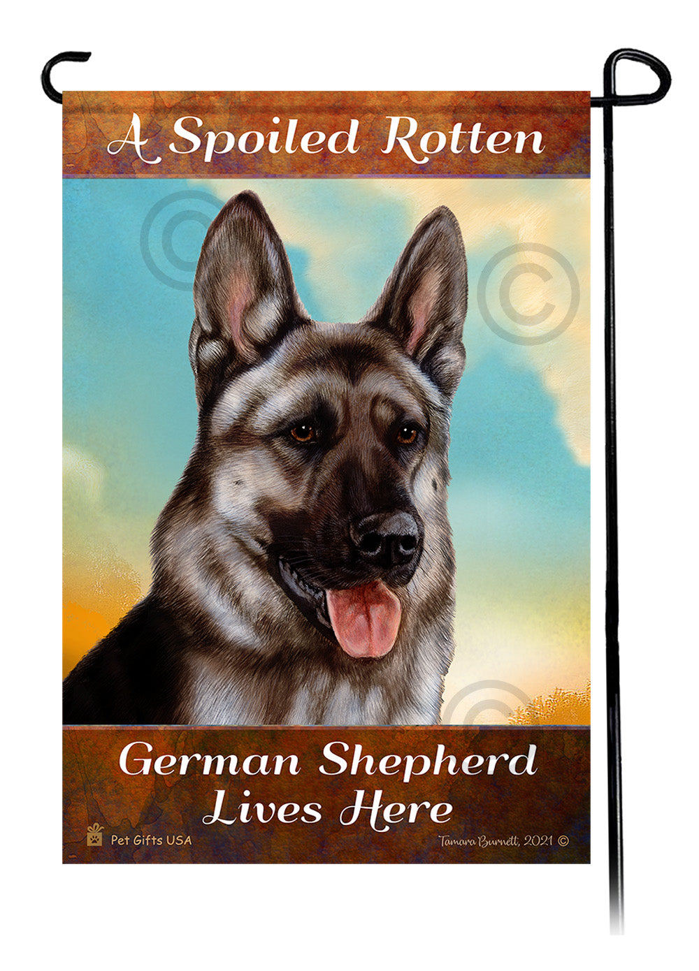 A Spoiled Rotten German Shepherd Silver Sable Lives Here - Garden Flag