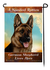 A Spoiled Rotten German Shepherd Red Sable Lives Here - Garden Flag