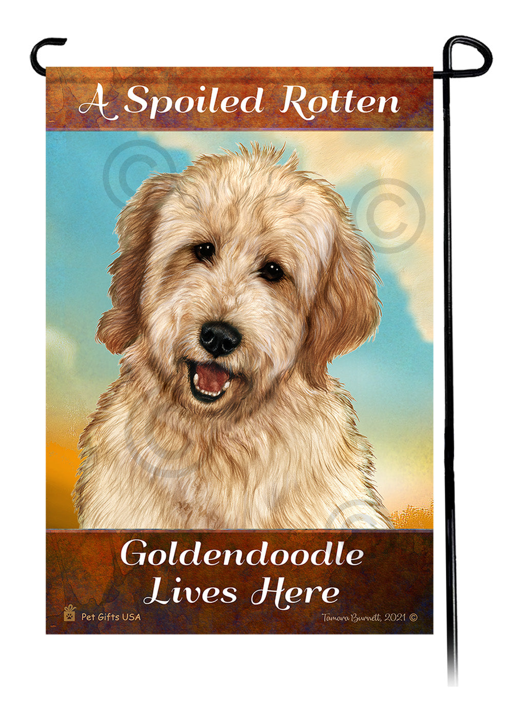 A Spoiled Rotten Goldendoodle Lives Here - Garden Flag