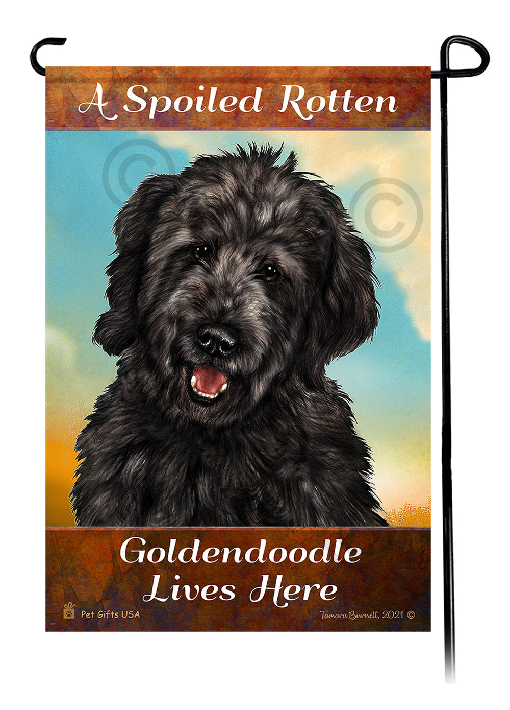 A Spoiled Rotten Goldendoodle Black Lives Here - Garden Flag