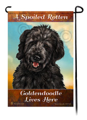 A Spoiled Rotten Goldendoodle Black Lives Here - Garden Flag