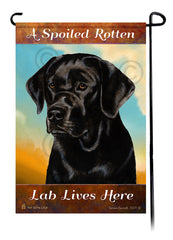 A Spoiled Rotten Labrador Retriever English Black Lives Here - Garden Flag