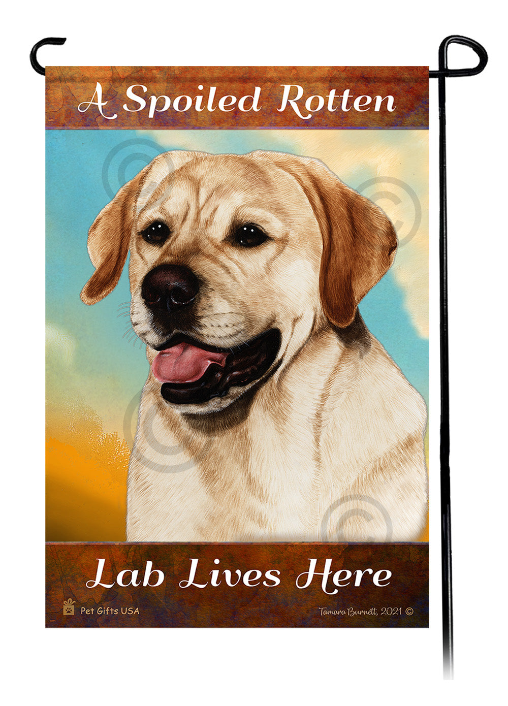 A Spoiled Rotten Labrador Retriever English Yellow Lives Here - Garden Flag
