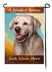 A Spoiled Rotten Labrador Retriever English Silver Lives Here - Garden Flag