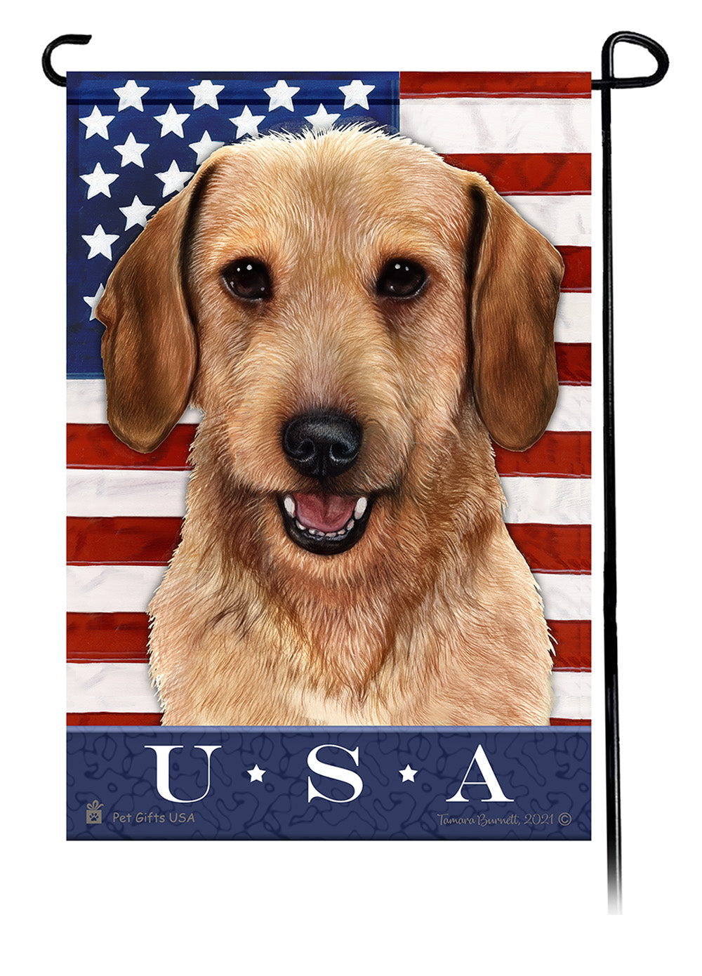 Dachshund WH Wheaten True Blue Garden Flag