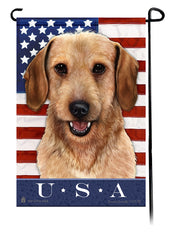 Dachshund WH Wheaten True Blue Garden Flag