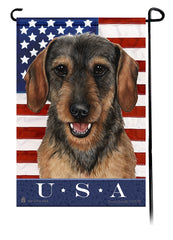 Dachshund WH Wild Boar True Blue Garden Flag