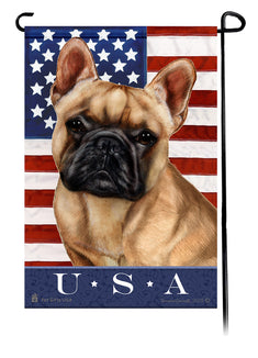 French Bulldog Fawn True Blue Garden Flag