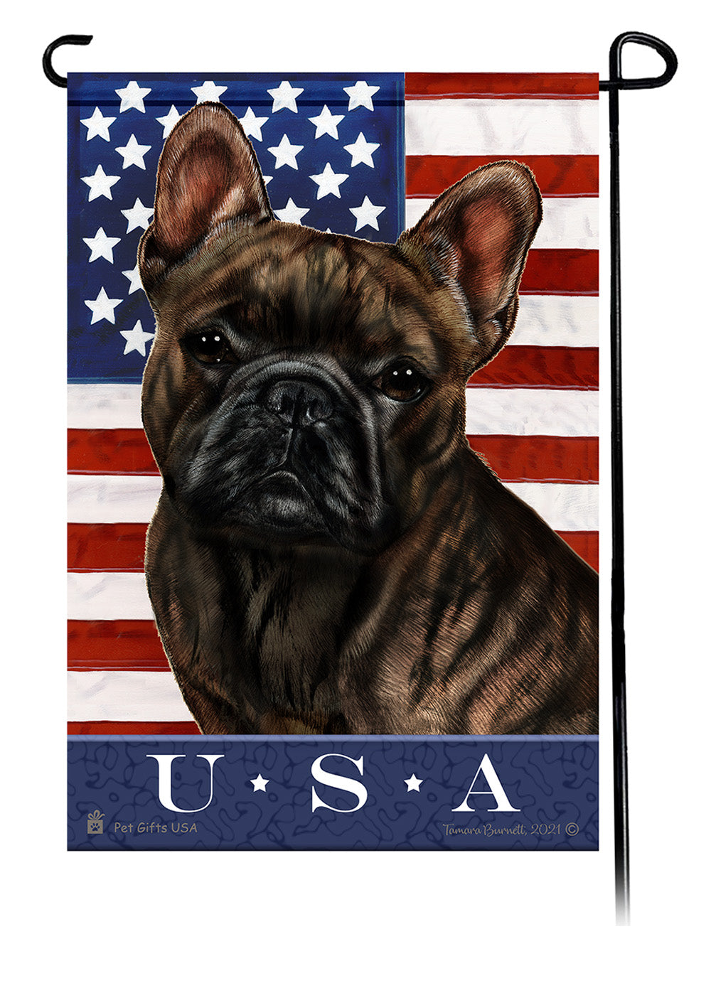 French Bulldog Brindle True Blue Garden Flag