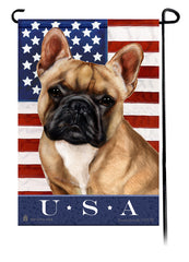 French Bulldog Fawn and White True Blue Garden Flag