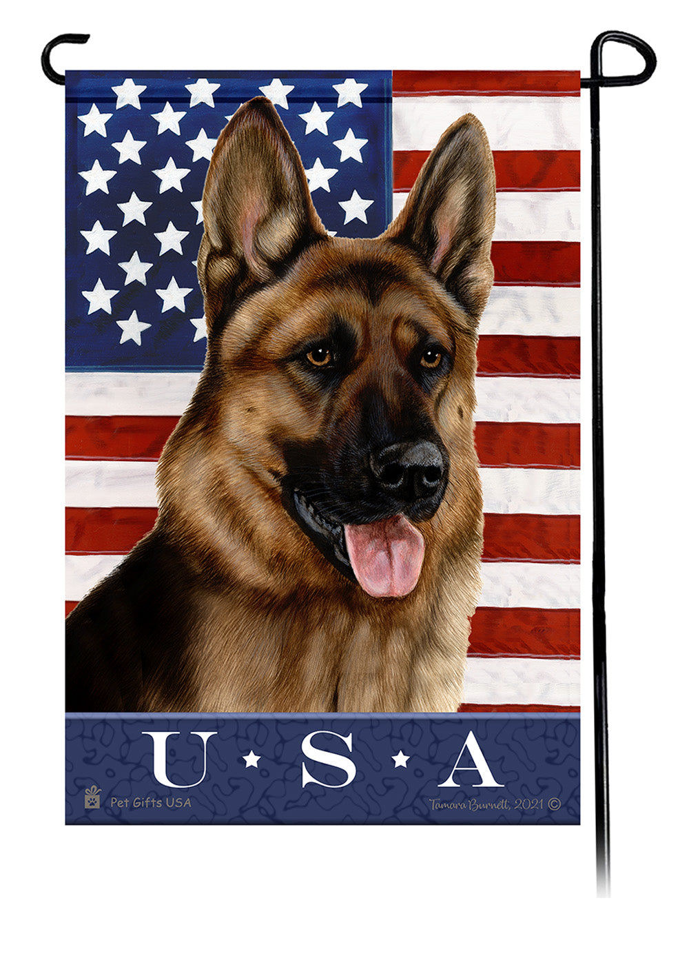 German Shepherd Red Sable True Blue Garden Flag