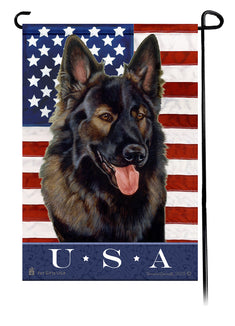 German Shepherd Plush Sable True Blue Garden Flag
