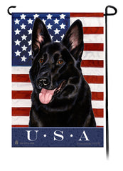 German Shepherd Black True Blue Garden Flag