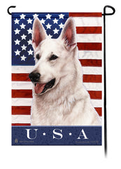 German Shepherd White True Blue Garden Flag