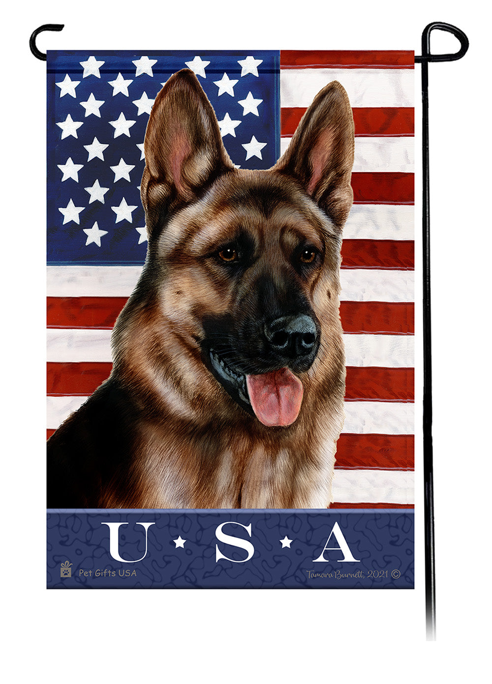 German Shepherd Fawn Sable True Blue Garden Flag