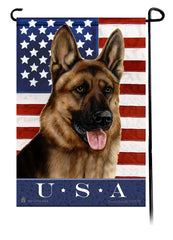 German Shepherd Red Sable True Blue Garden Flag