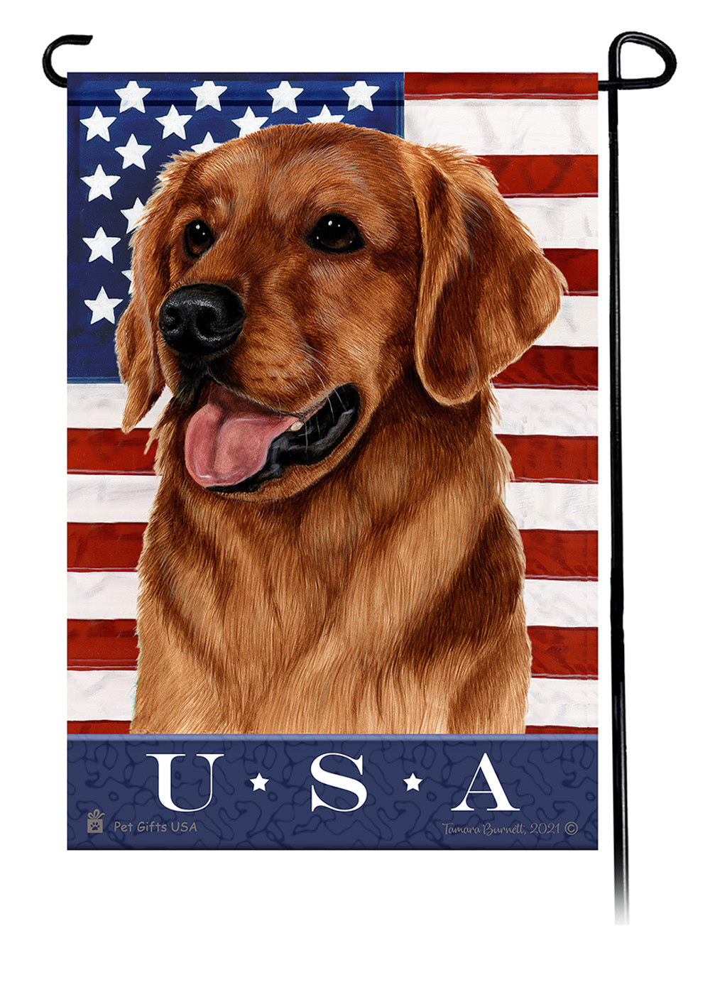 Golden Retriever Red True Blue Garden Flag