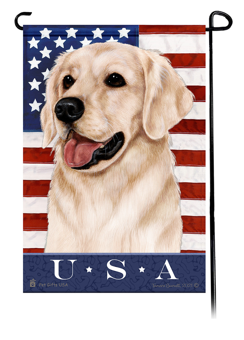 Golden Retriever White True Blue Garden Flag