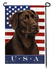 Labrador Chocolate English True Blue Garden Flag