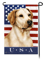 Labrador Yellow American True Blue Garden Flag