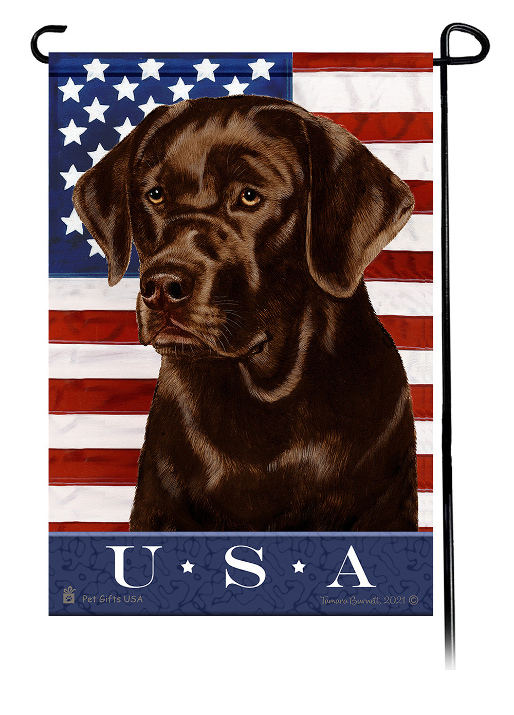 Labrador Silver English True Blue Garden Flag