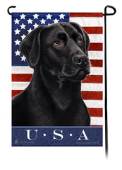 Labrador Black American True Blue Garden Flag
