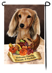 Dachshund LH Cream Thanksgiving - Garden Flag