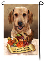 Dachshund WH Wheaten Thanksgiving - Garden Flag