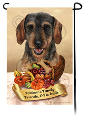 Dachshund WH Wild Boar Thanksgiving - Garden Flag