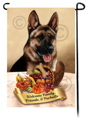 German Shepherd Fawn Sable Thanksgiving - Garden Flag