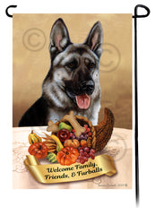 German Shepherd Silver Sable Thanksgiving - Garden Flag