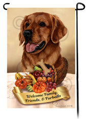 Golden Retriever Red Thanksgiving - Garden Flag