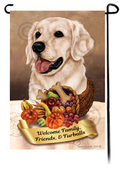 Golden Retriever White Thanksgiving - Garden Flag