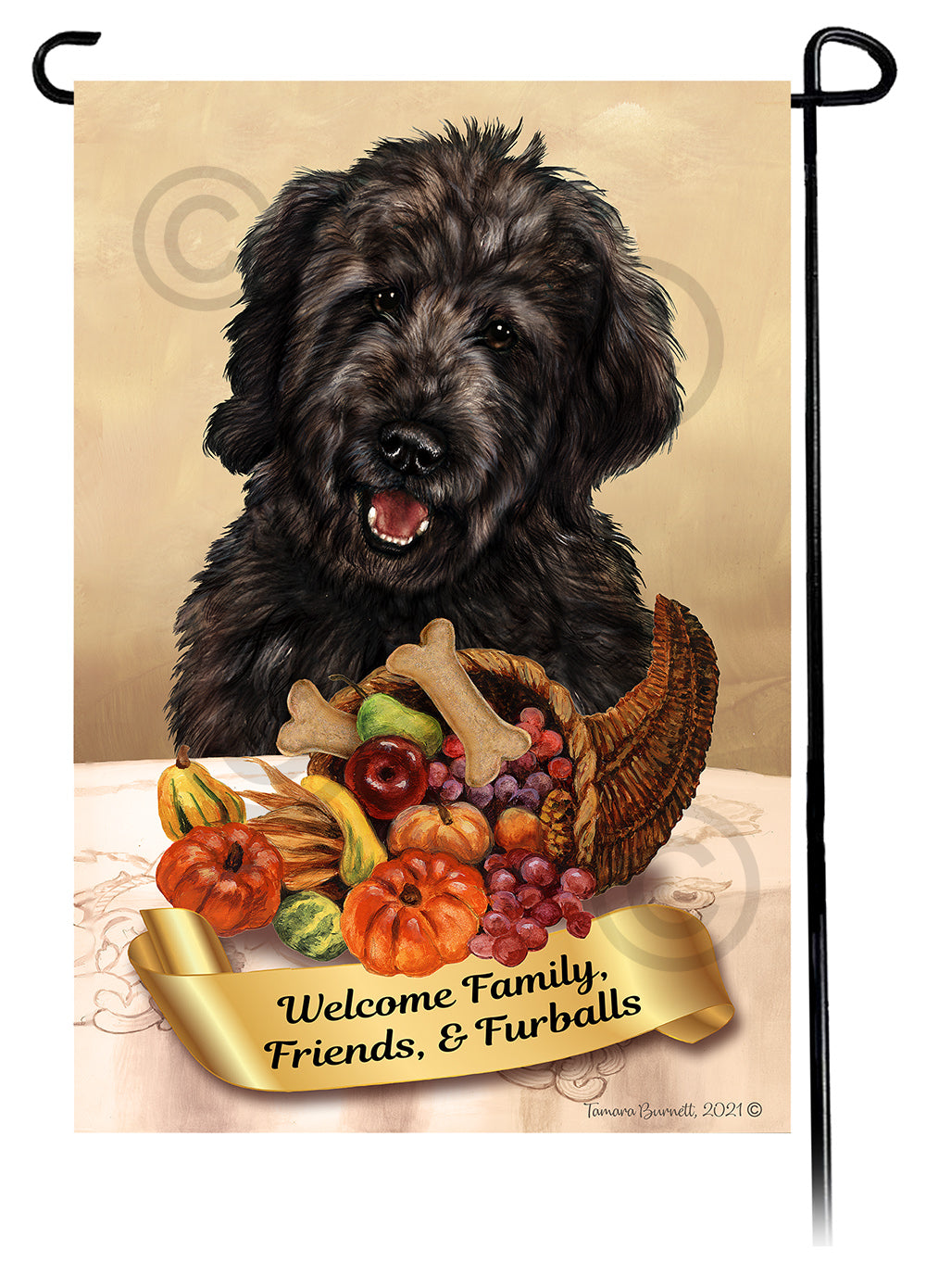 Goldendoodle Black Thanksgiving - Garden Flag