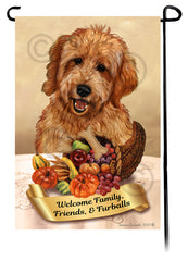 Goldendoodle Red Thanksgiving - Garden Flag