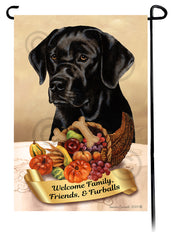 Labrador Black English Thanksgiving - Garden Flag