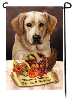 Labrador Yellow Front Face Thanksgiving - Garden Flag