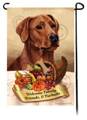 Labrador Red American Thanksgiving - Garden Flag