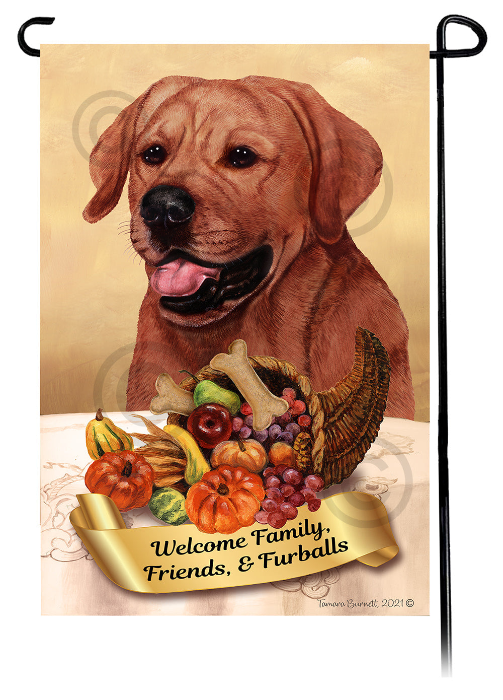 Labrador Red English Thanksgiving - Garden Flag