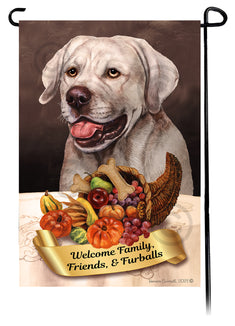 Labrador Silver English Thanksgiving - Garden Flag