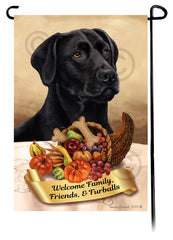 Labrador Black American Thanksgiving - Garden Flag