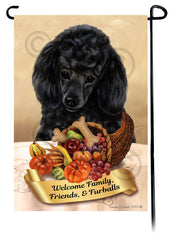 Poodle Black Thanksgiving - Garden Flag