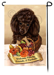 Poodle Chocolate Thanksgiving - Garden Flag
