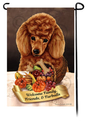 Poodle Red Thanksgiving - Garden Flag