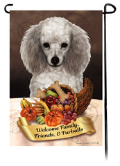 Poodle Silver Thanksgiving - Garden Flag