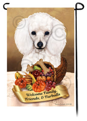 Poodle White Thanksgiving - Garden Flag