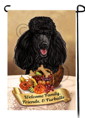 Poodle Standard Black Thanksgiving - Garden Flag