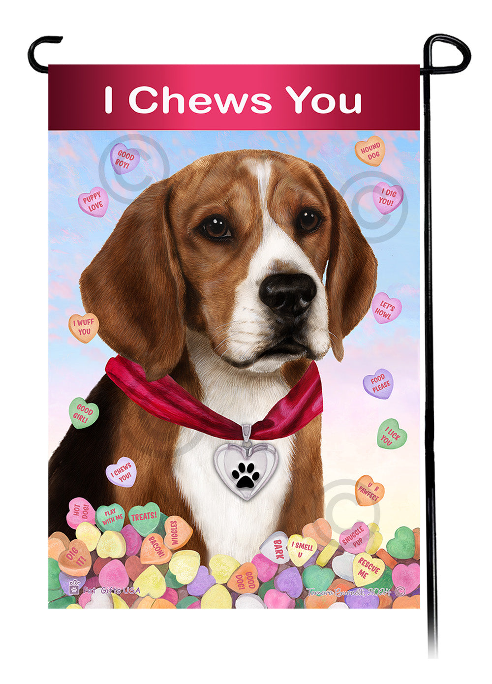 Beagle - Valentine Sweetheart Garden Flag